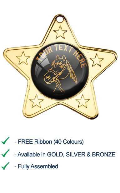 Bronze Design Your Own Equestrian Medal with Ribbon - M10