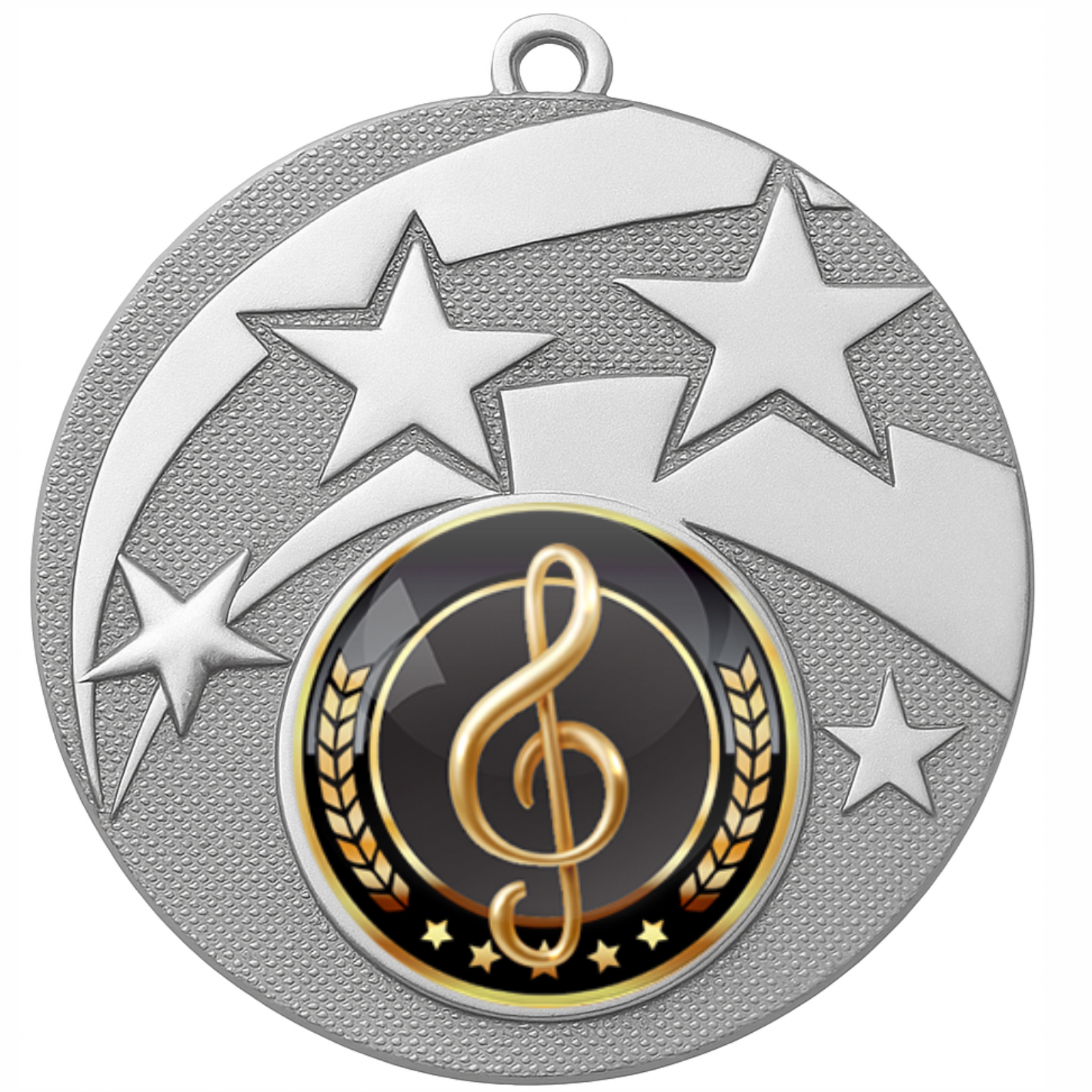 Silver Star Colour Music Medal-FREE Ribbon-BIE.M9457.02