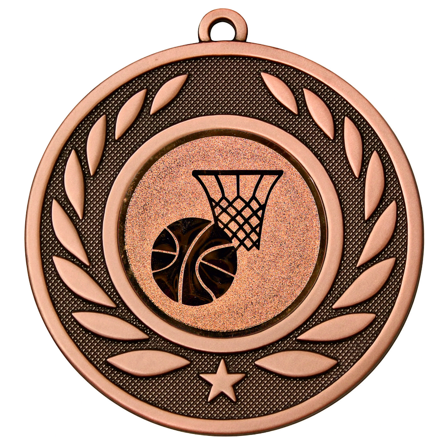 Bronze Laurel Basketball Medal-FREE Ribbon - BIE.M9459.03