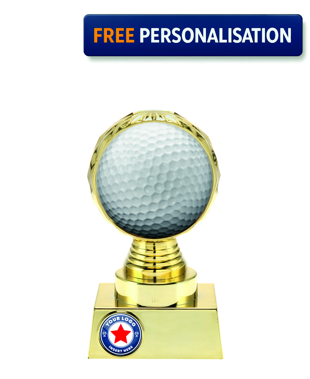 16.5cm GOLD SHINE GOLF AWARD - P514.01 +N33.01