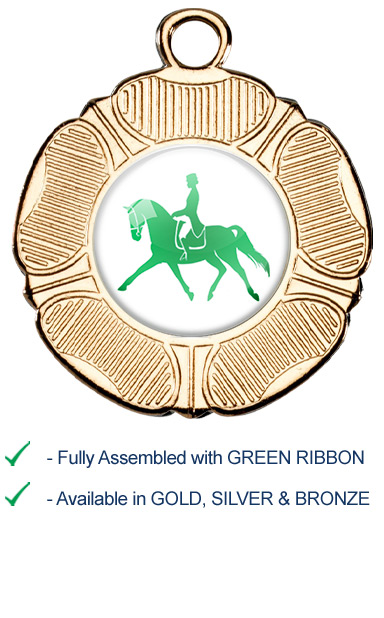 Dressage Medal with Green Ribbon - M519