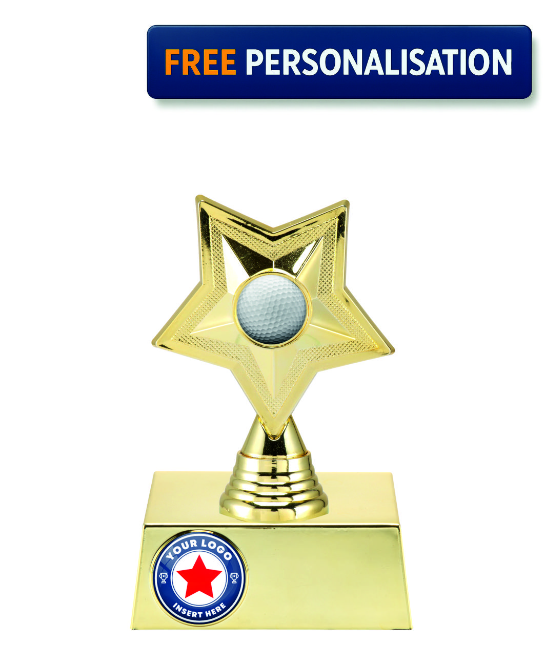 17.5cm GOLD STAR GOLF AWARD - P531.01 + N33.01
