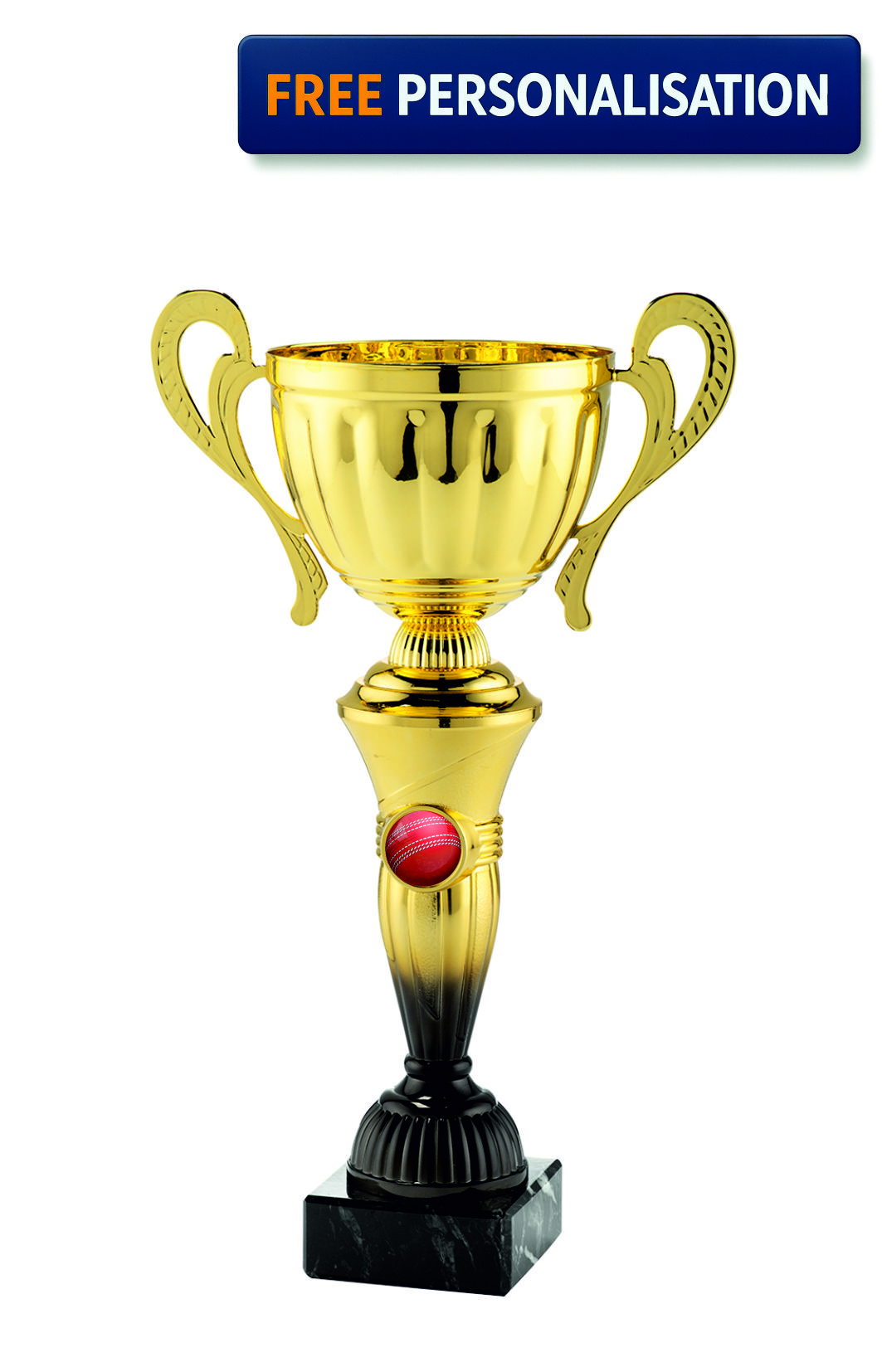 34cm GOLD & BLACK CUP CRICKET AWARD - MT.151.15.D
