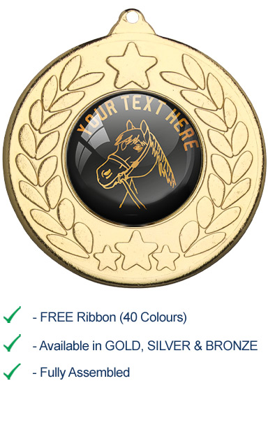 Bronze Design Your Own Equestrian Medal with Ribbon - M18