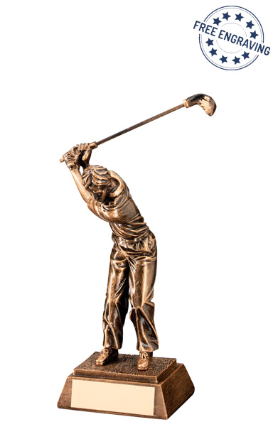 Small Male Back Swing Resin Trophy (15.2cm) - RF421A