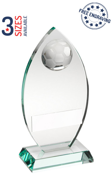 Footballer  Glass Trophy FREE P&P FREE Engraving 