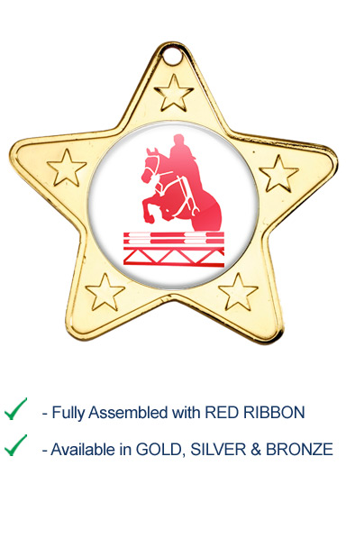 Show Jumping Medal with Red Ribbon - M10