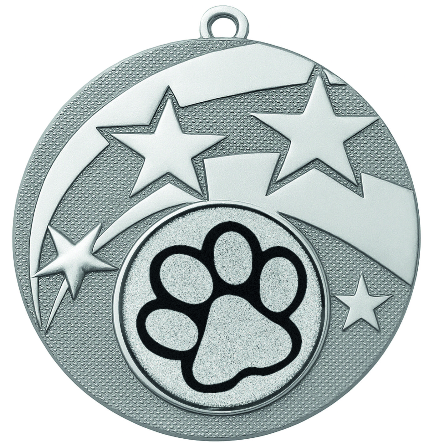 Silver Star Dog Paw Medal - FREE Ribbon - BIE.M9457.02