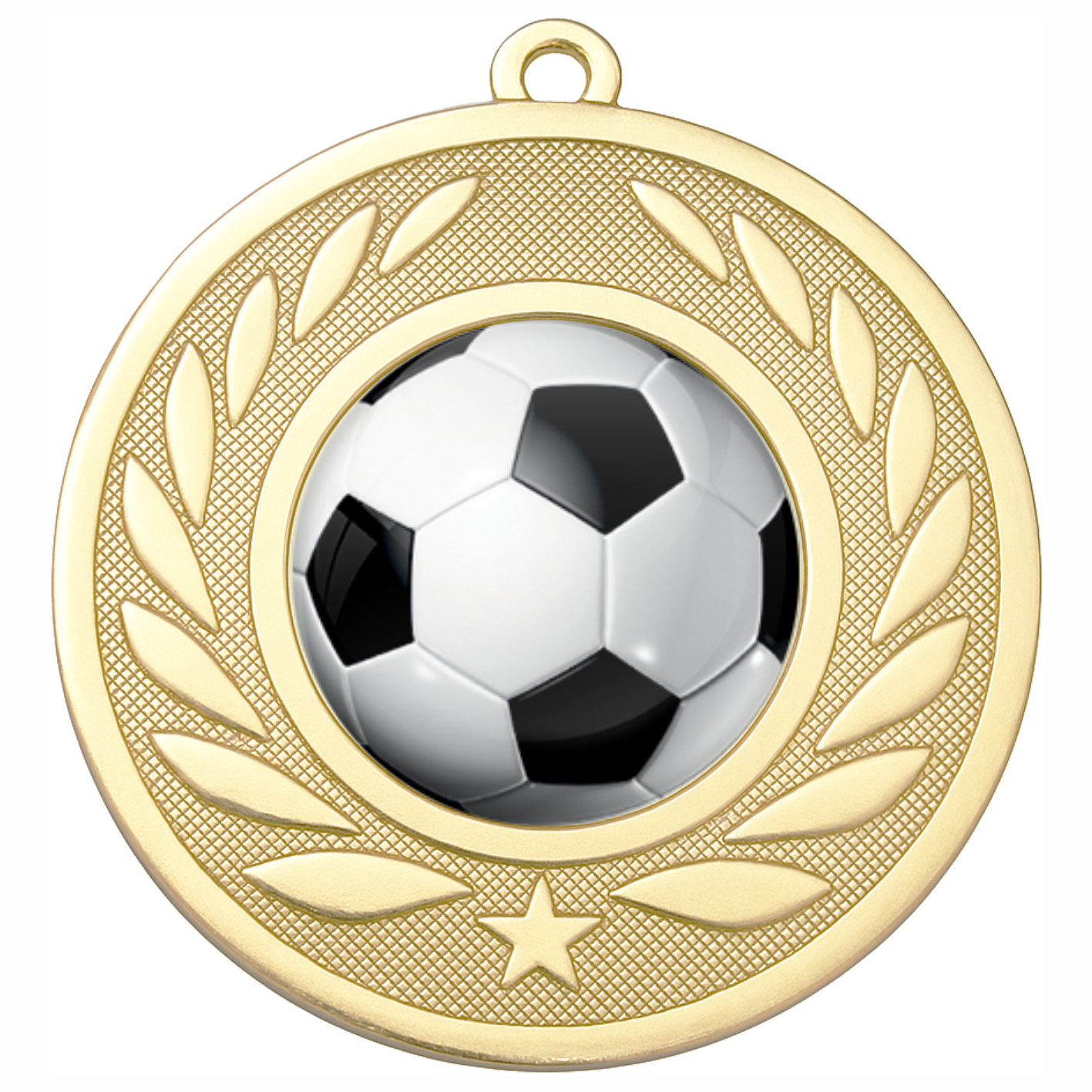 Gold Laurel Colour Football Medal-FREE Ribbon-BIE.M9459.01