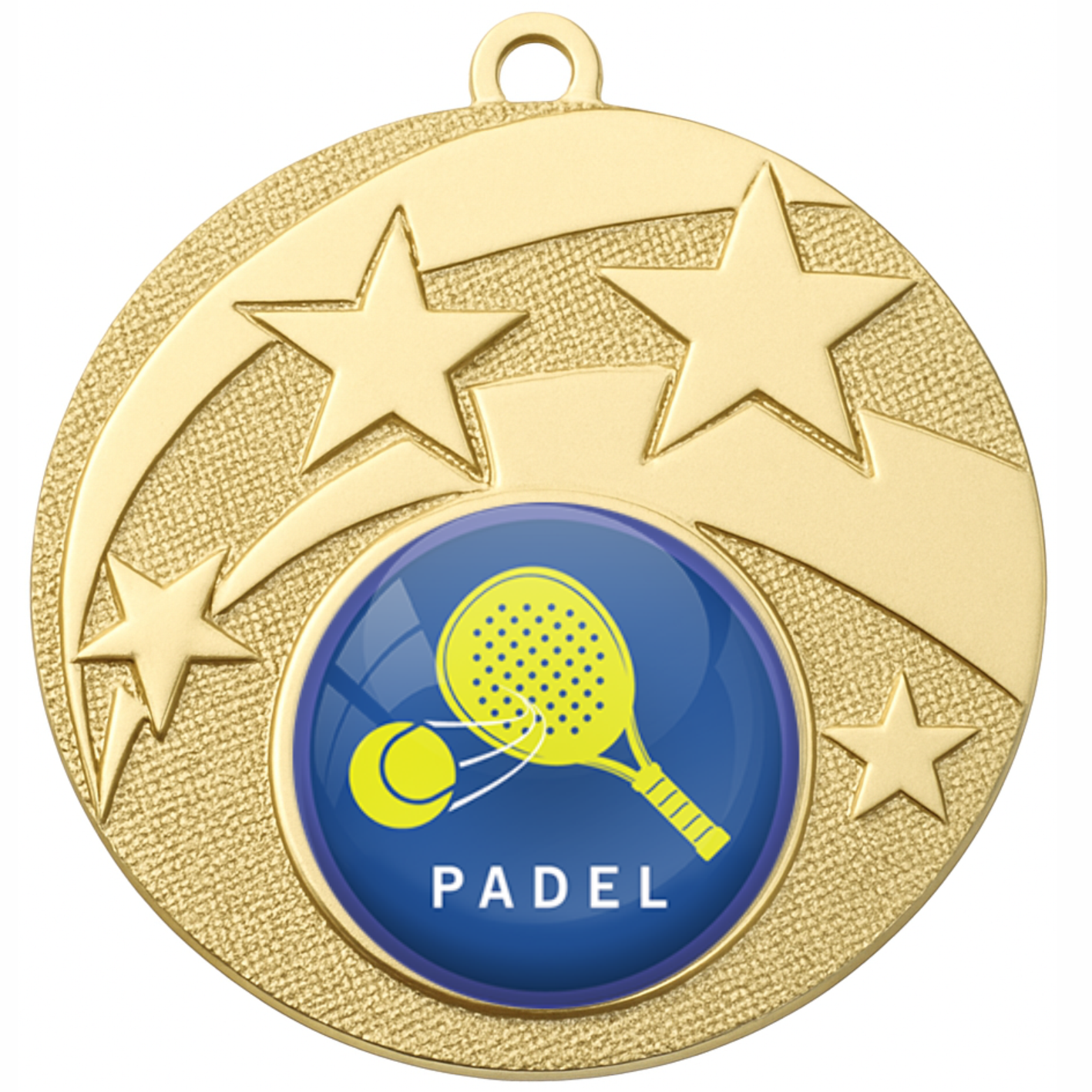Gold Star Colour Padel Medal-FREE Ribbon-BIE.M9457.01