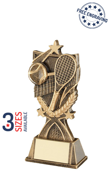 Tennis Racket and Ball Shield Trophy - RF463