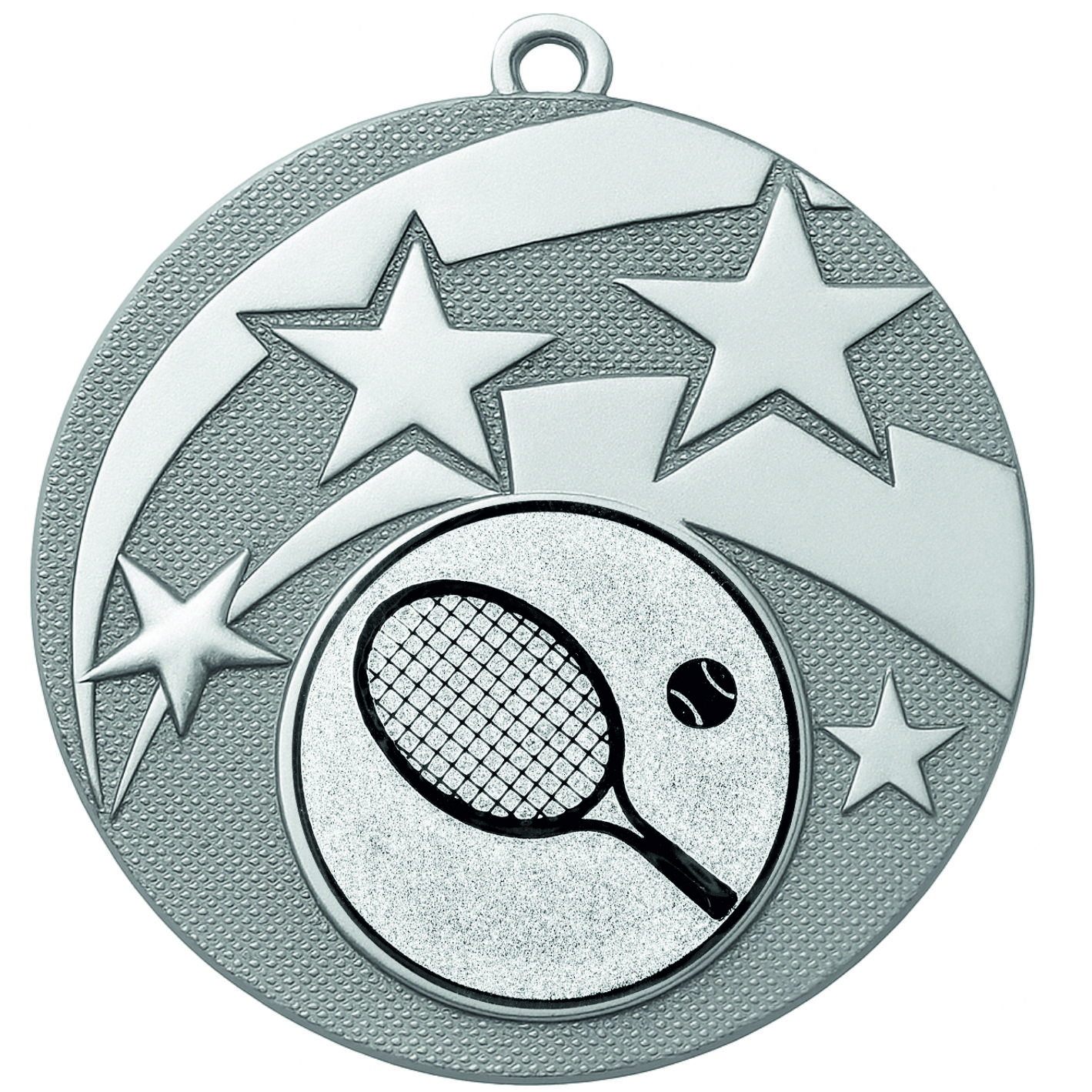 Silver Star Tennis Medal -FREE Ribbon -BIE.M9457.02