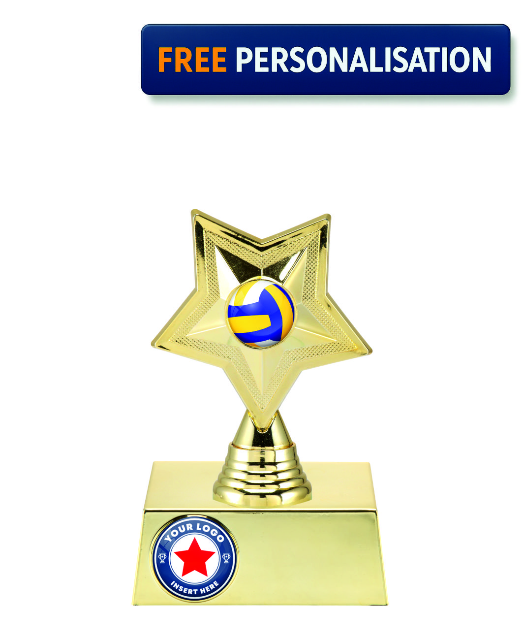 16cm GOLD STAR VOLLEYBALL AWARD - P531.01 + N32.01