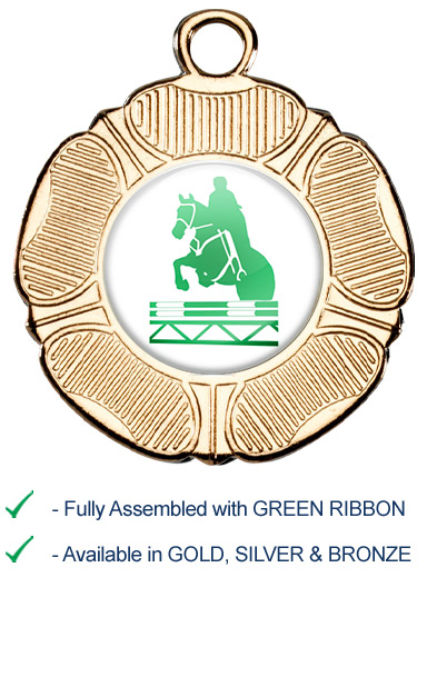Show Jumping Medal with Green Ribbon - M519