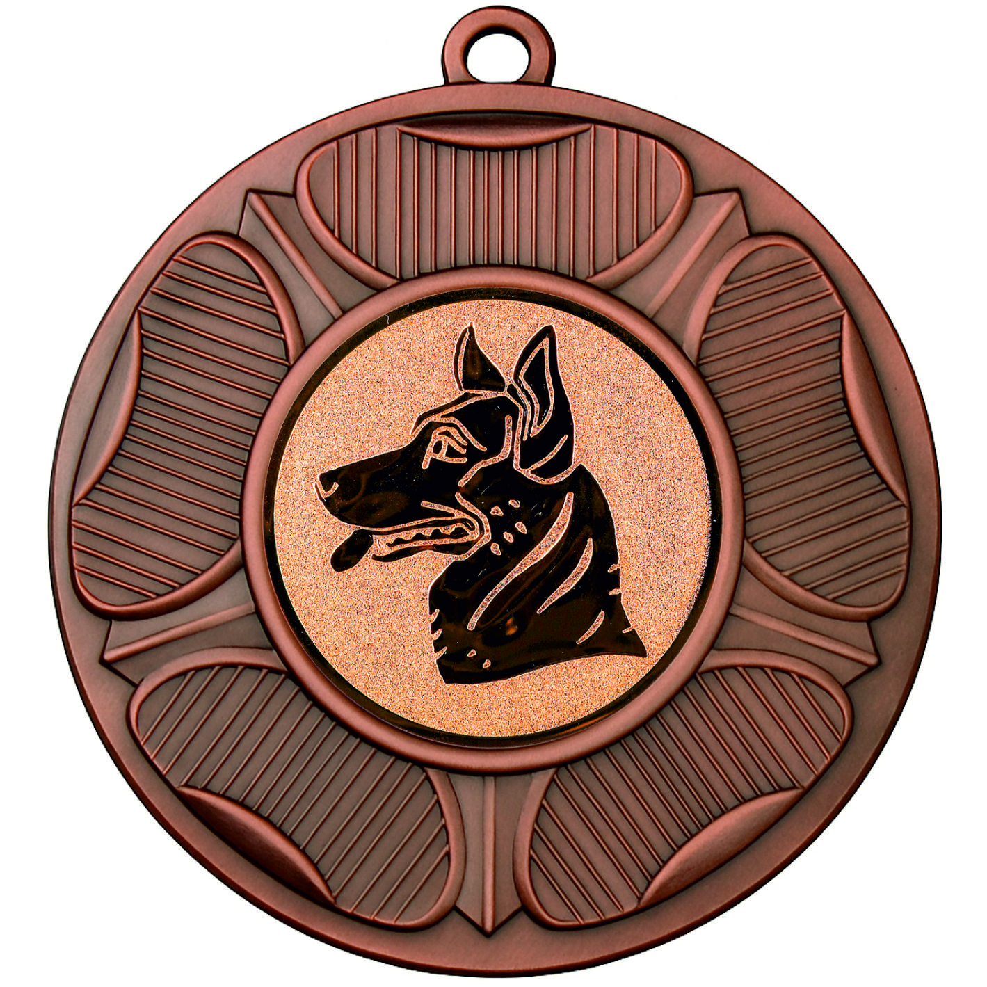Bronze Tudor Rose Dog Head Medal-FREE Ribbon - BIE.M9458.03