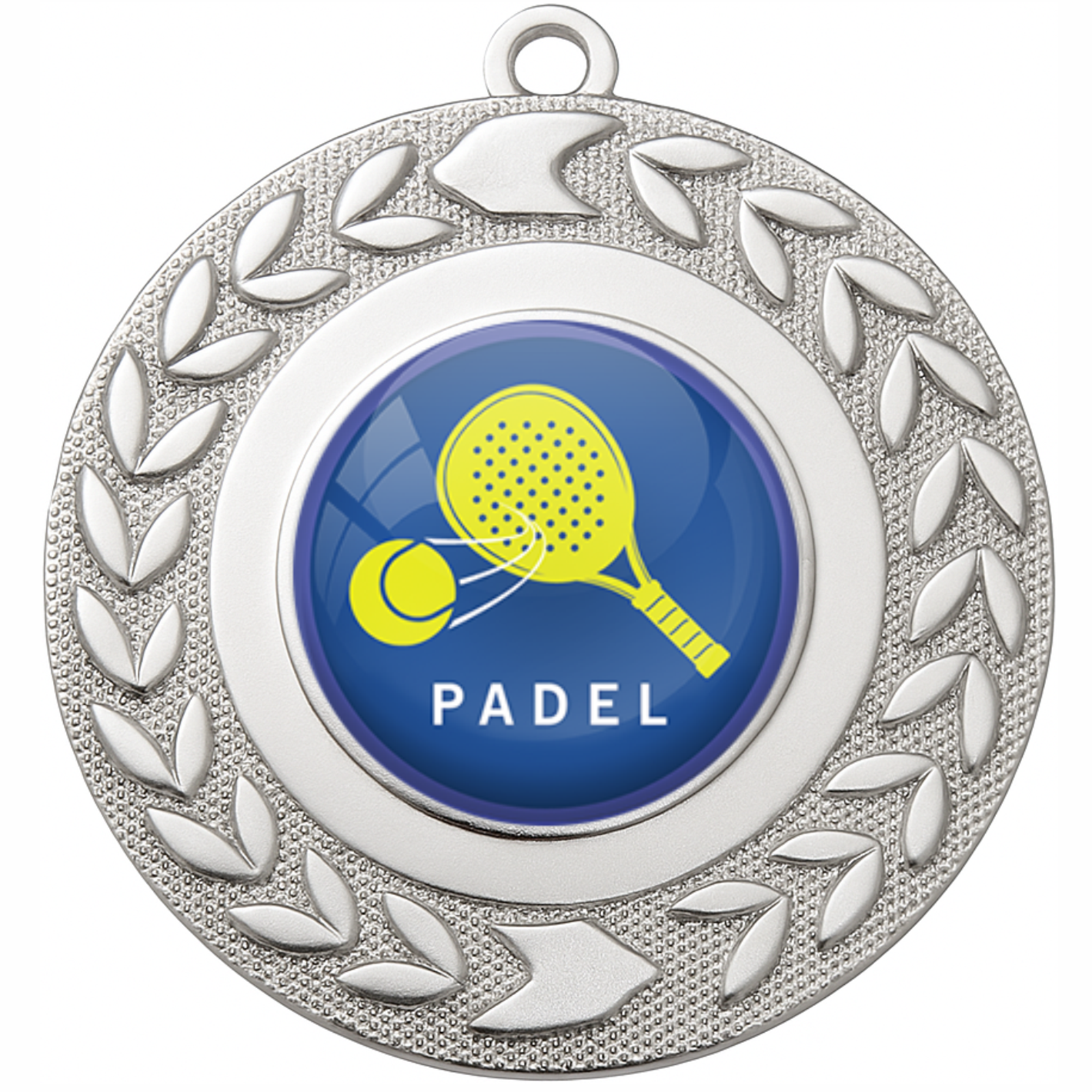 Silver Wreath Colour Padel Medal-FREE Ribbon-BIE.M9460.02