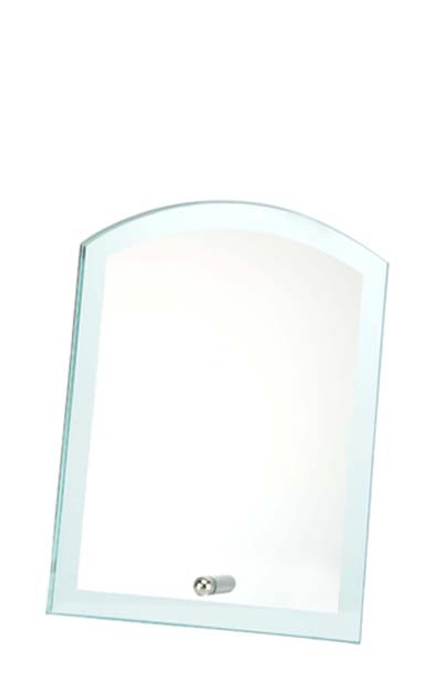 MIRRORED GLASS AWARD - 8mm thickness - Chrome Stand - W543