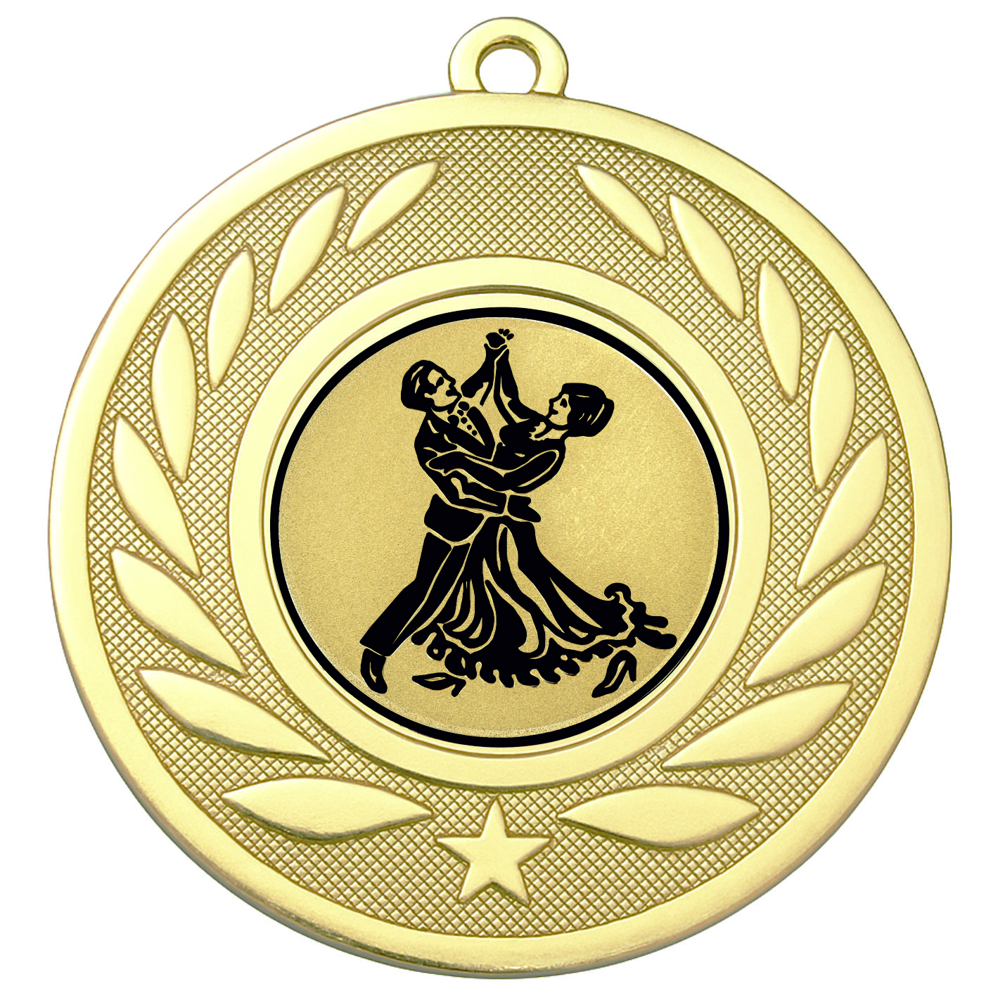 Gold Laurel Ballroom Medal - FREE Ribbon - BIE.M9459.01