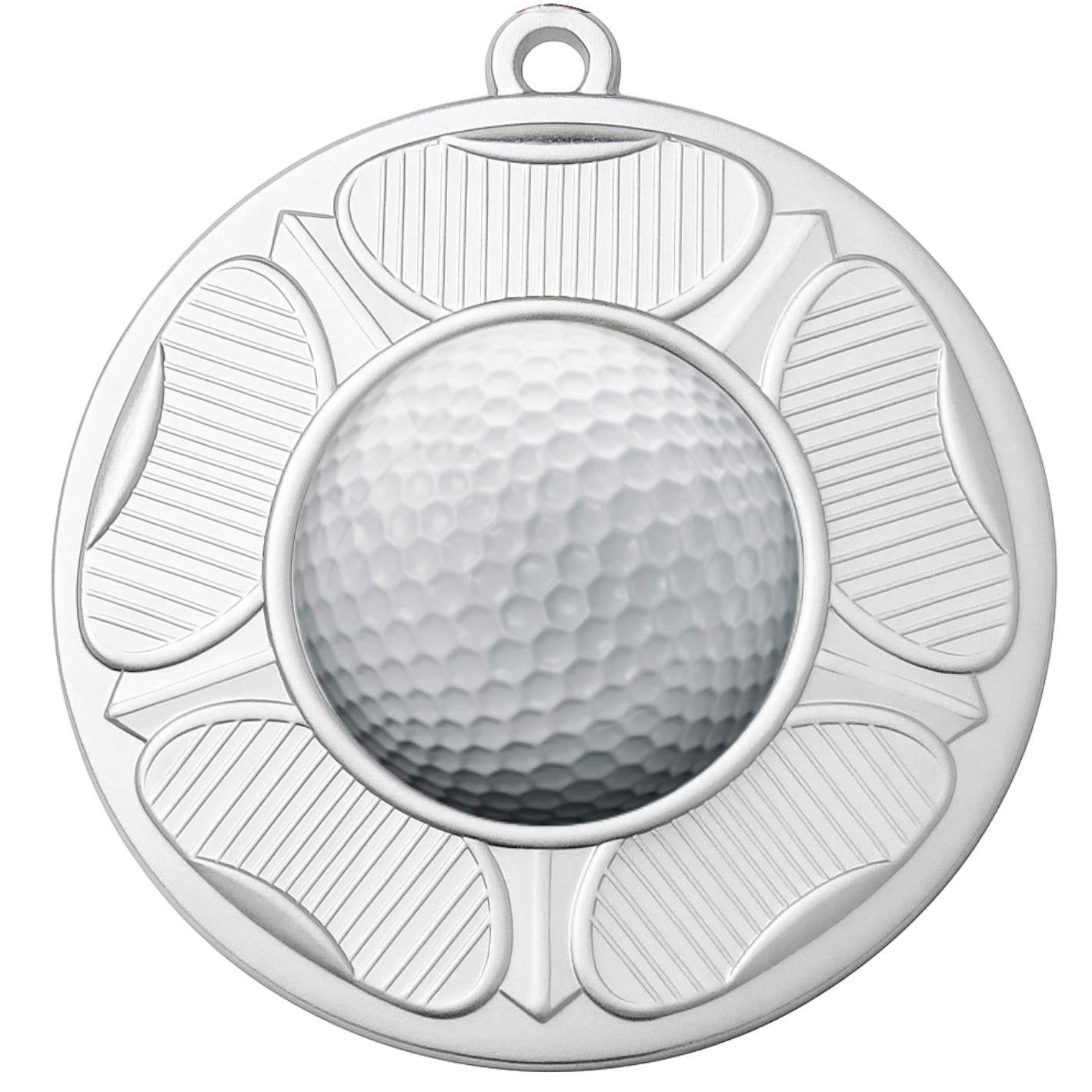 Silver Tudor Rose Colour Golf Medal-FREE Ribbon-BIE.M9458.02