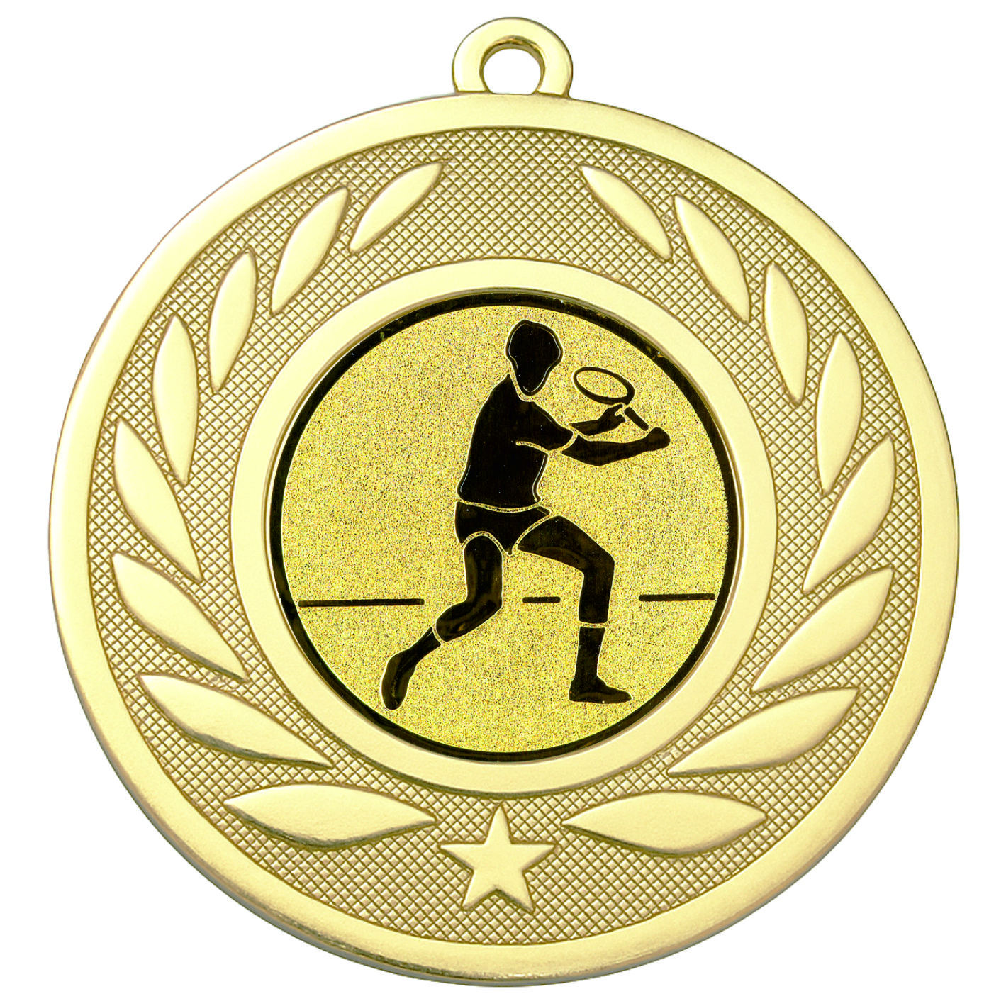 Gold Laurel Male Tennis Medal-FREE Ribbon-M9459.01