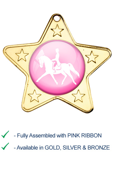 Dressage Medal with Pink Ribbon - M10