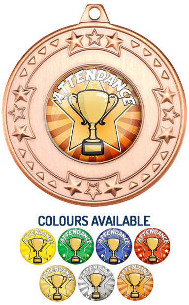 Bronze Attendance Medal- M69B - Includes Free Ribbon