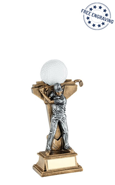 Small Golfer with tower resin trophy (14.6cm) - RF221A