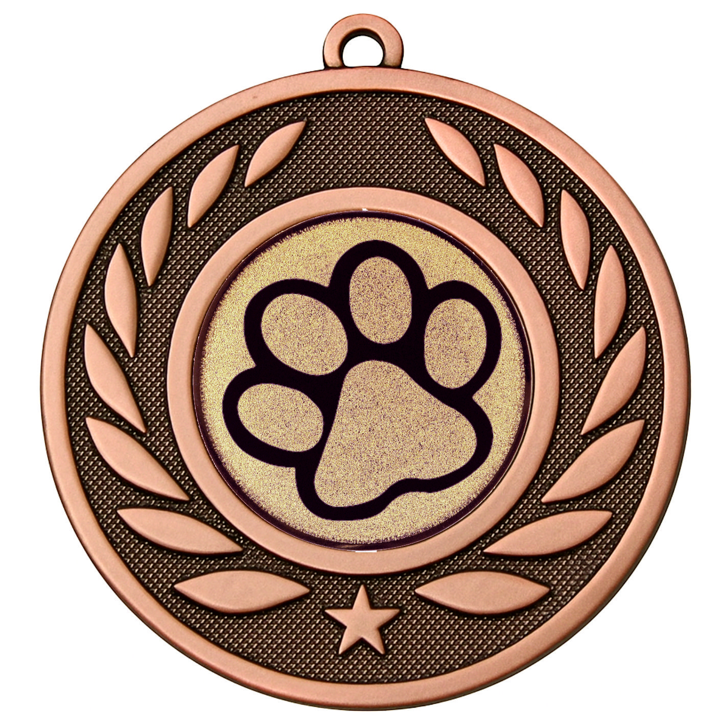 Bronze Laurel Dog Paw Medal - FREE Ribbon - BIE.M9459.03
