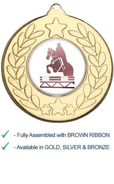 Show Jumping Medal with Brown Ribbon - M18