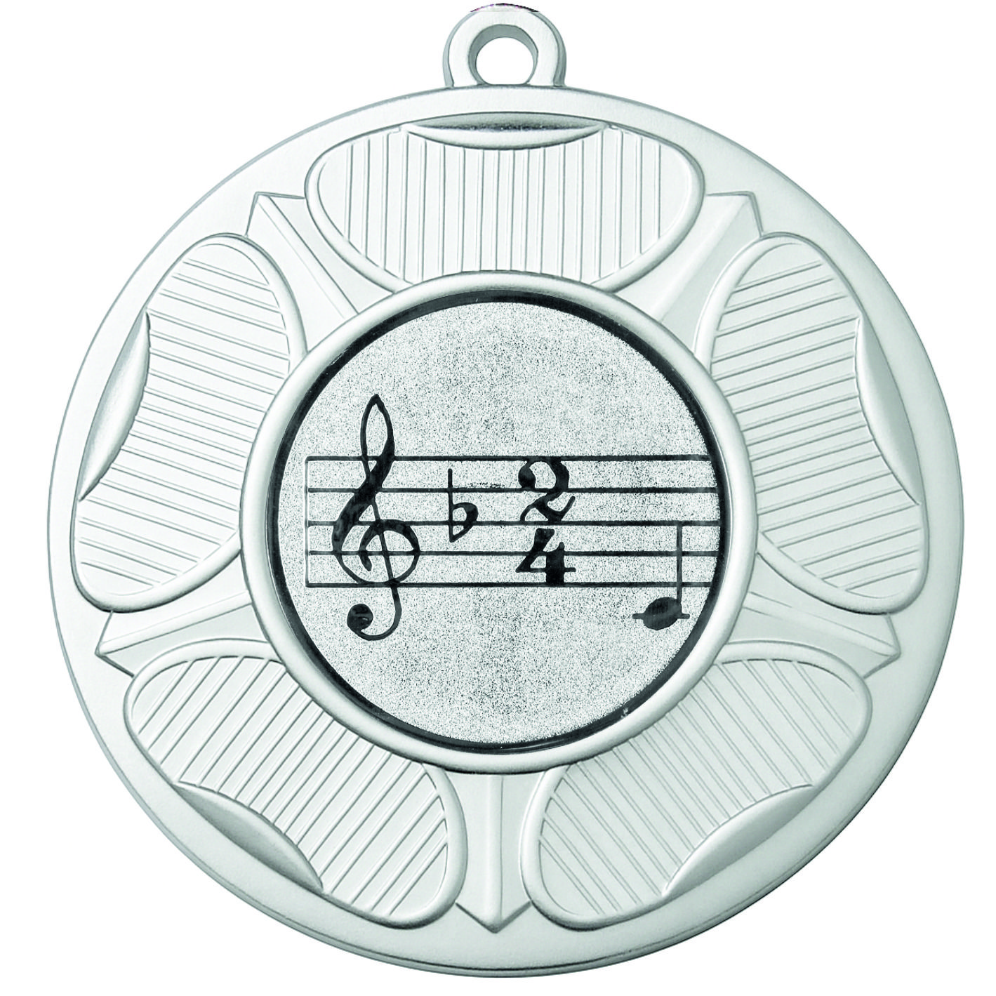 Silver Tudor Rose Music Medal-FREE Ribbon-BIE.M9458.02