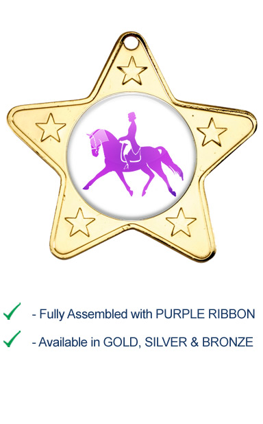 Dressage Medal with Purple Ribbon - M10