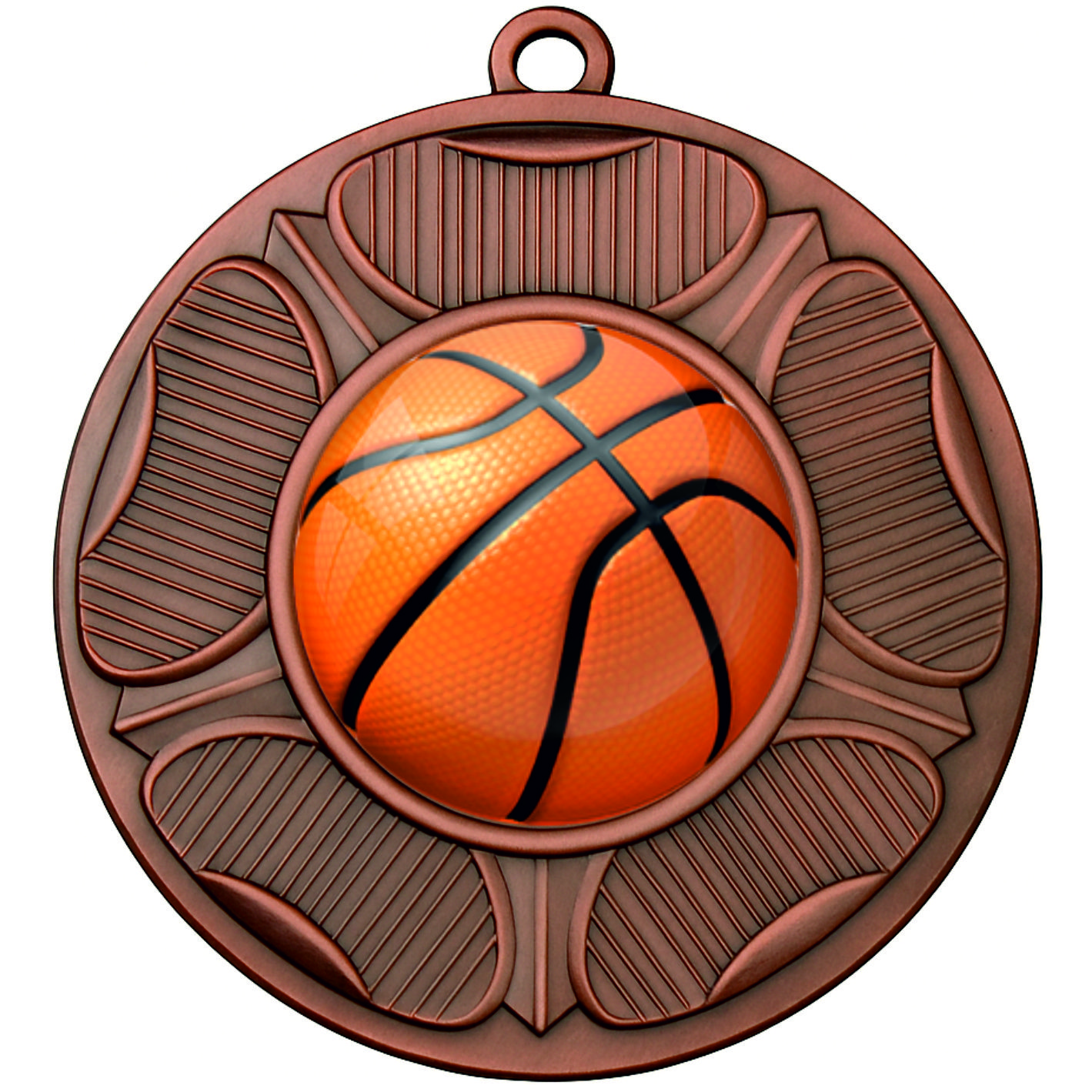 Bronze Rose Colour Basketball Medal-FREE Ribbon-BIE.M9458.03