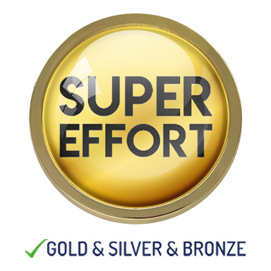 HIGH QUALITY METAL SUPER EFFORT BADGE - 22mm-