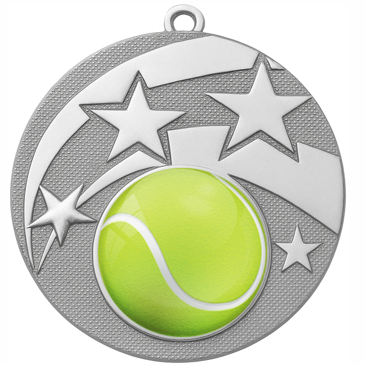 Silver Star Colour Tennis Medal-FREE Ribbon-BIE.M9457.02