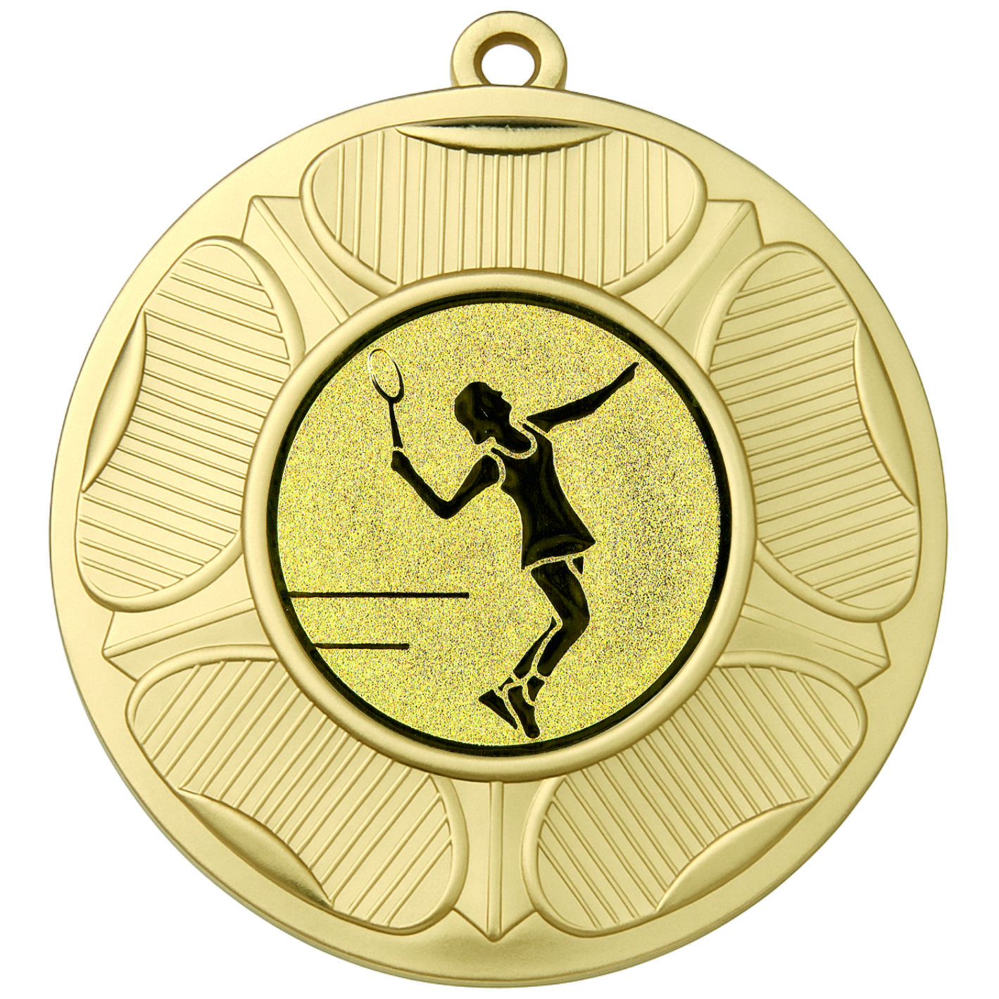 Gold Tudor Rose Female Tennis Medal-FREE Ribbon-BIE.M9458.01