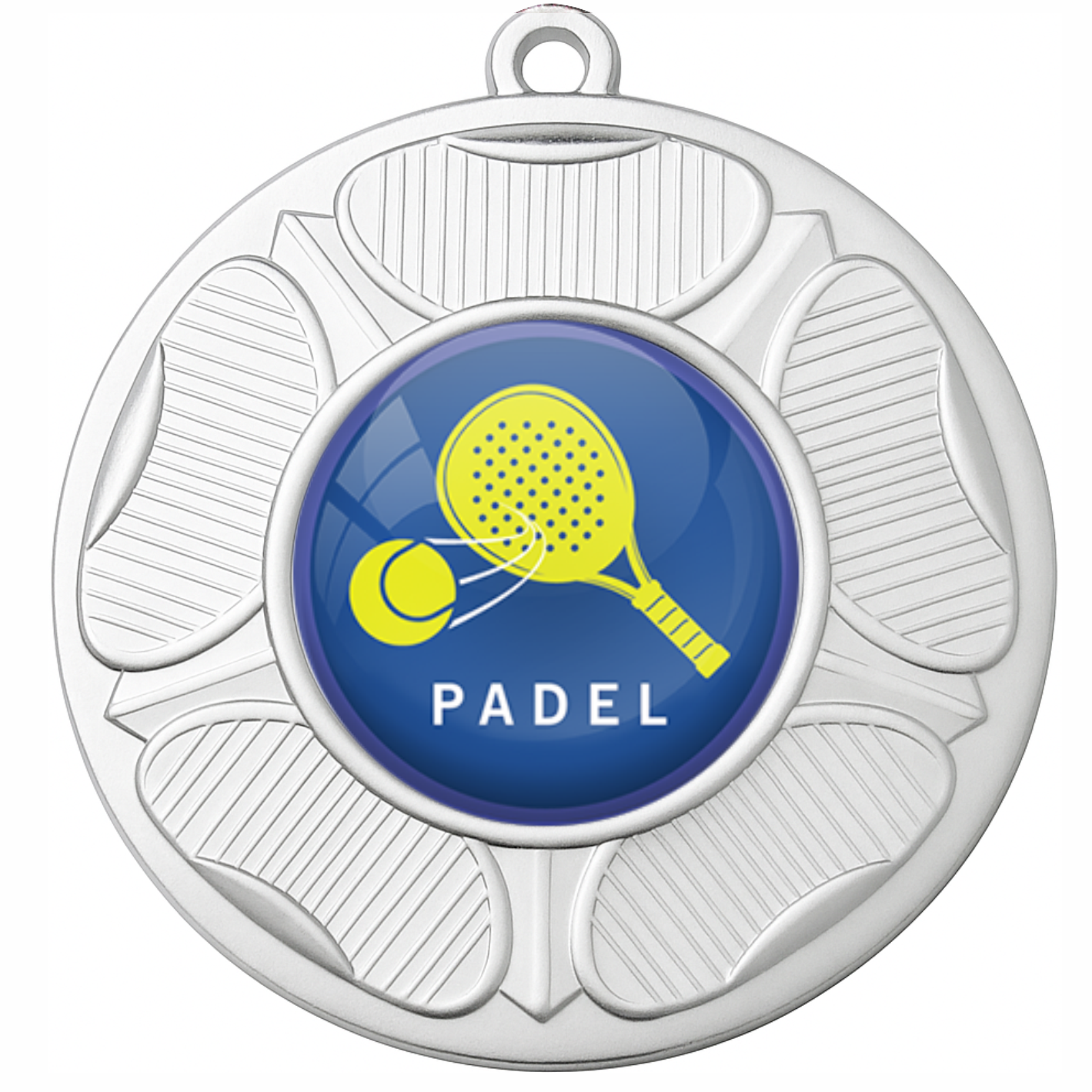 Silver Tudor Rose Colour Padel Medal-FREE Ribbon-BIE.M9458.02