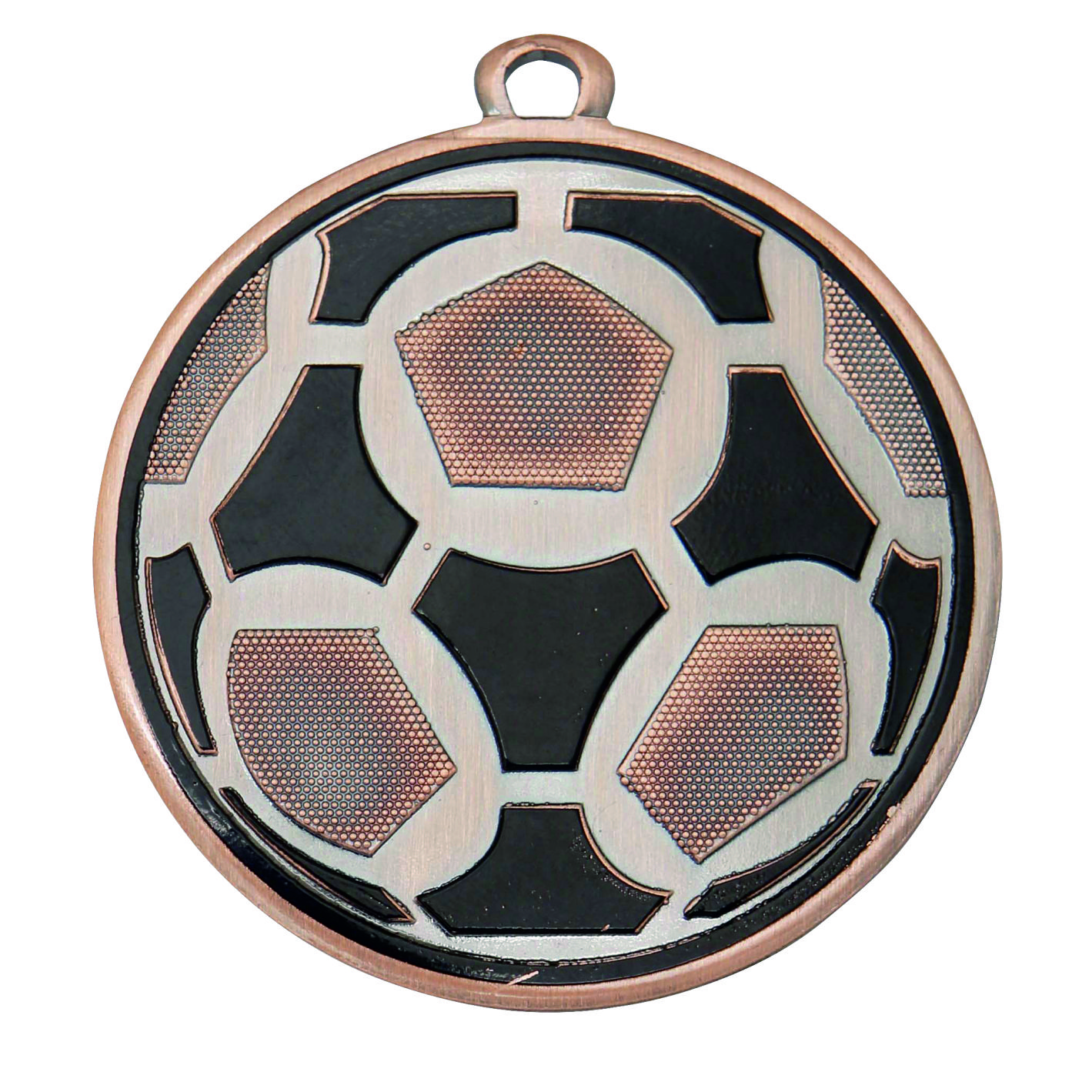 Bronze Football Embossed Medal - FREE Ribbon - DI5009.03
