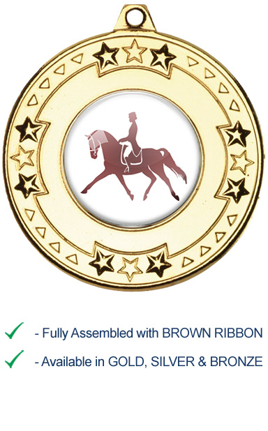 Dressage Medal with Brown Ribbon - M69