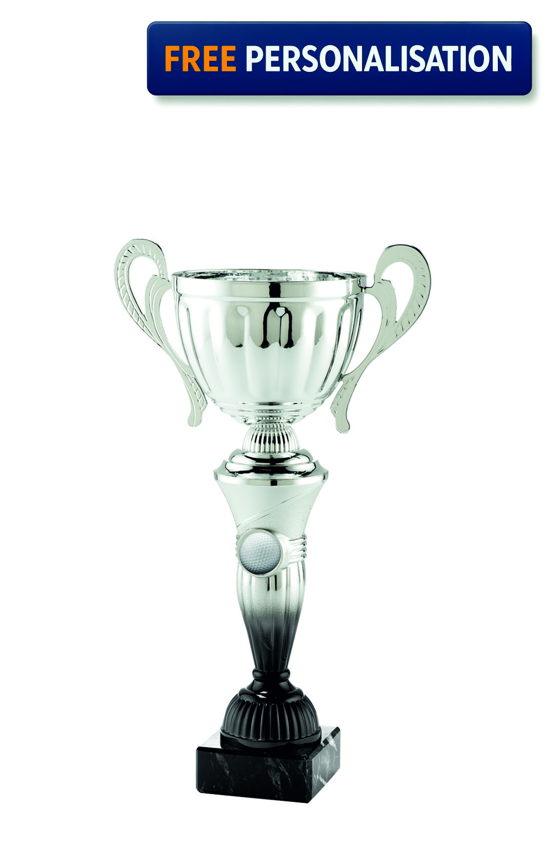 28cm SILVER & BLACK CUP GOLF AWARD - MT.151.16.A
