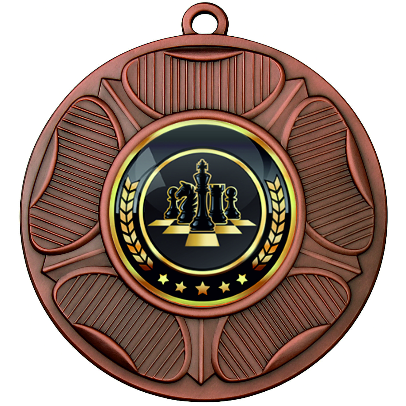 Bronze Rose Colour Chess Medal-FREE Ribbon-BIE.M9458.03