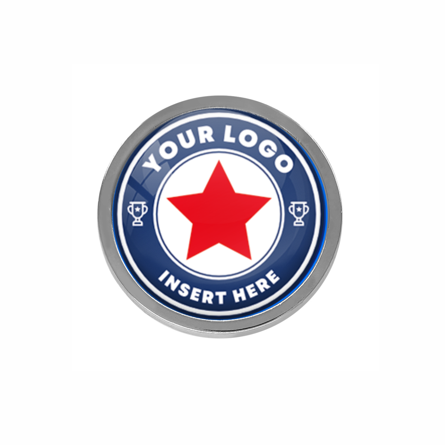 Silver Bespoke Your Logo Round Metal Badge - 19mm