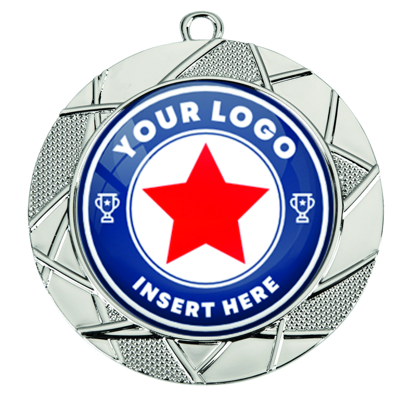 Geometric Silver 70mm Zamac Medal DZ7005.02
