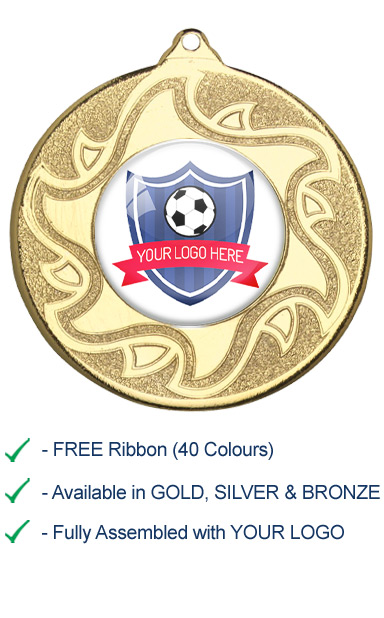 YOUR FOOTBALL ACADEMY LOGO MEDAL with Ribbon - M13
