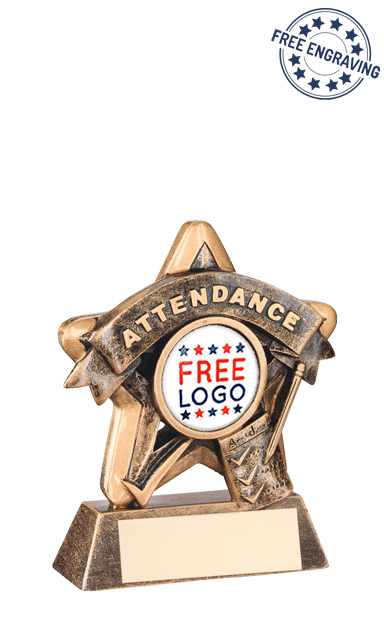 FREE Engraving PL15133D 175mm School Attendance Titan Wooden Shield Trophy 