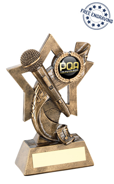 PQA Music Star Backdrop Resin Trophy - PQA-RF681