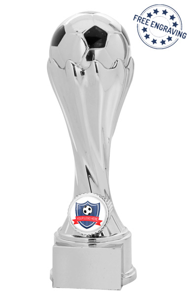3D Power Football Silver Chrome Finish Trophy - X804.02
