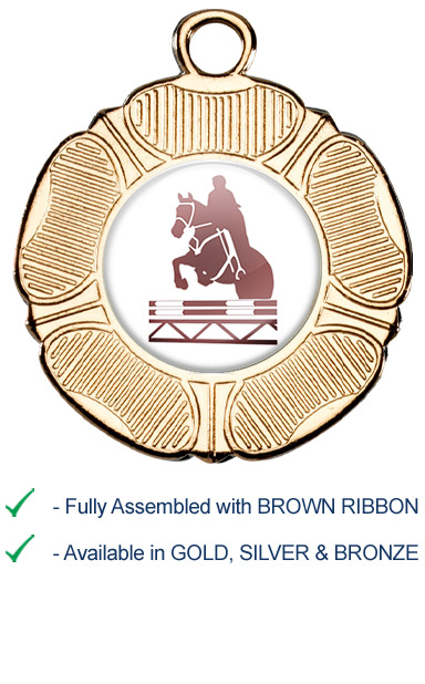 Show Jumping Medal with Brown Ribbon - M519