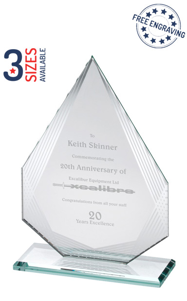 DIAMOND WITH SILVER DETAILING GLASS AWARD - SL3