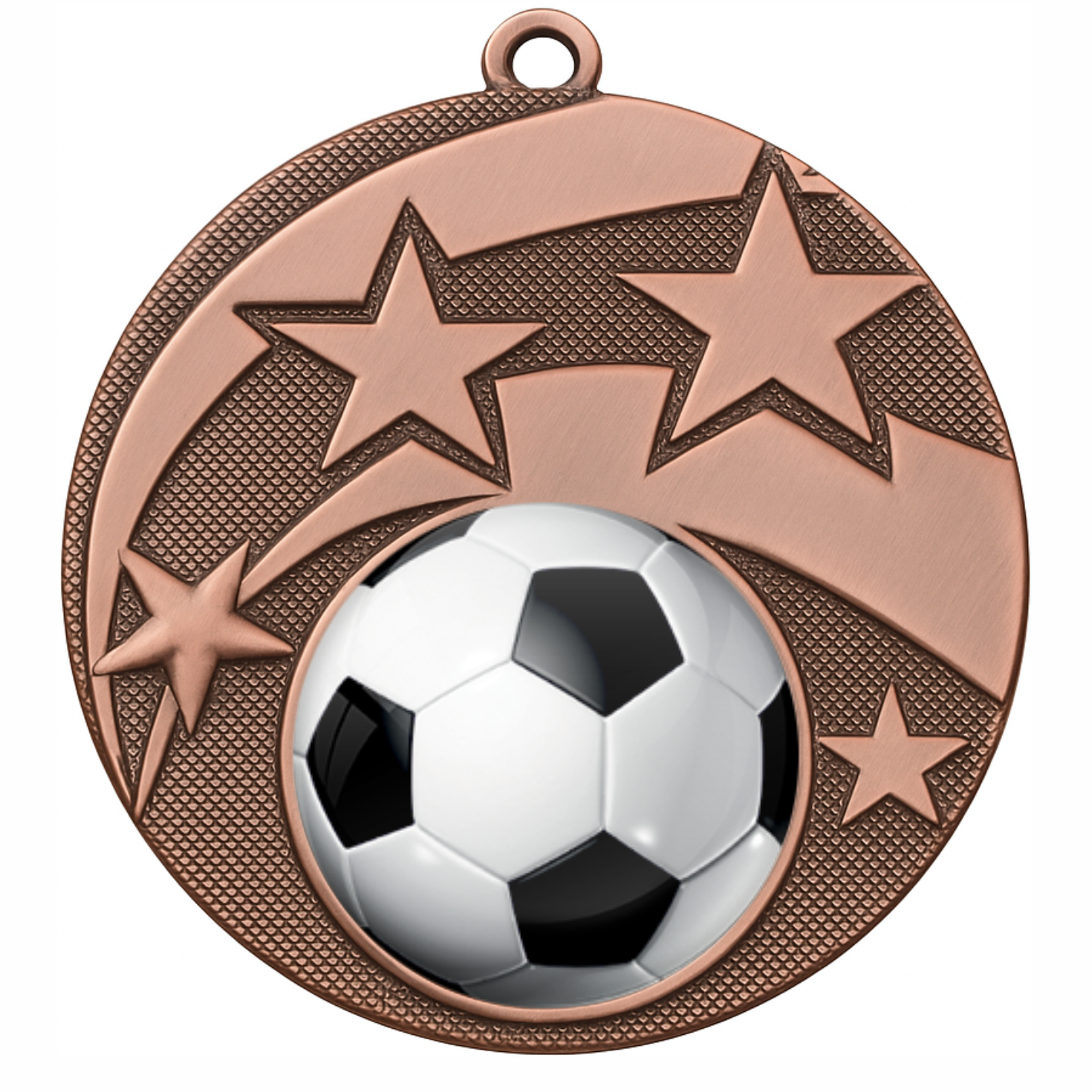 Bronze Star Colour Football Medal-FREE Ribbon-BIE.M9457.03