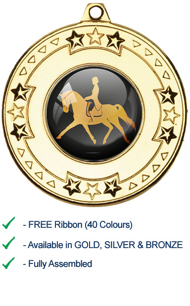 Bronze Dressage Medal with Ribbon - M69
